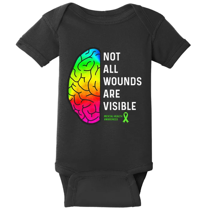 Not All Wounds Are Visible Mental Health Awareness Baby Bodysuit