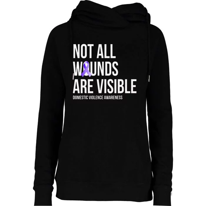 Not All Wounds Are Visible Domestic Violence Awareness Womens Funnel Neck Pullover Hood