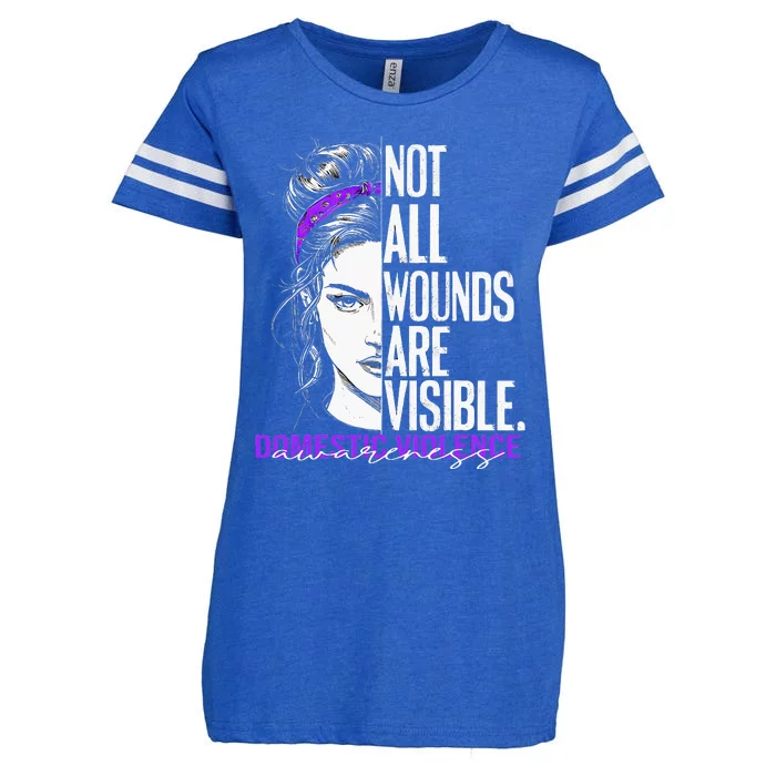 Not All Wounds Are Visible Wo Domestic Violence Awareness Enza Ladies Jersey Football T-Shirt