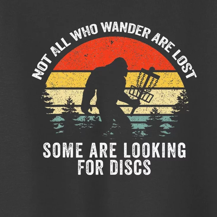 Not All Who Wander Are Lost Disc Golf Bigfoot Christmas Toddler T-Shirt