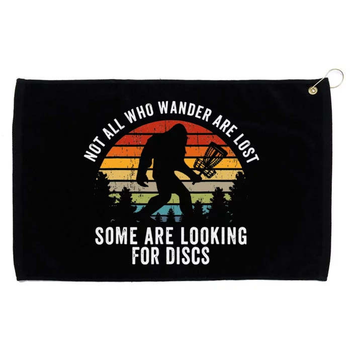 Not All Who Wander Are Lost Disc Golf Bigfoot Sasquatch Grommeted Golf Towel