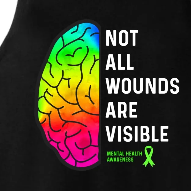 Not All Wounds Are Visible Mental Health Awareness Ladies Tri-Blend Wicking Tank