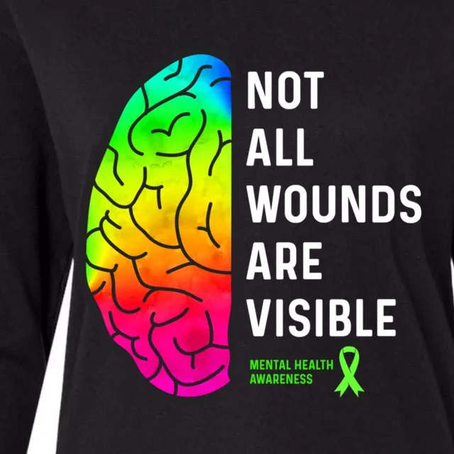 Not All Wounds Are Visible Mental Health Awareness Womens Cotton Relaxed Long Sleeve T-Shirt