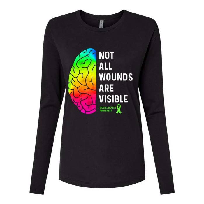 Not All Wounds Are Visible Mental Health Awareness Womens Cotton Relaxed Long Sleeve T-Shirt