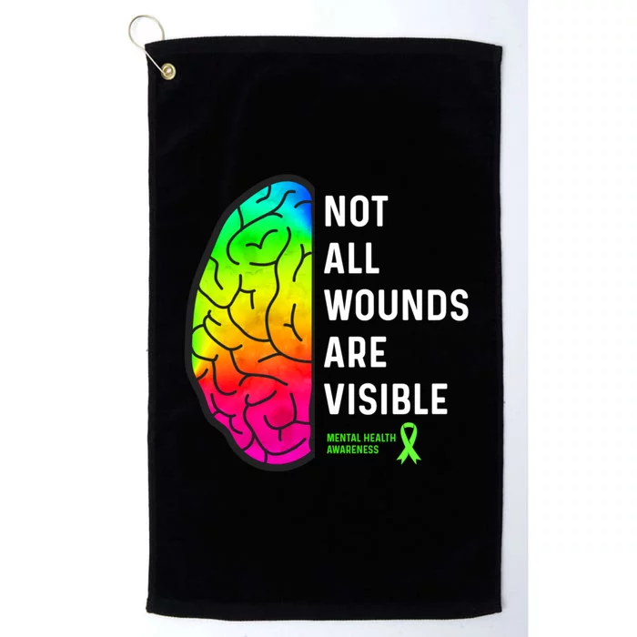 Not All Wounds Are Visible Mental Health Awareness Platinum Collection Golf Towel