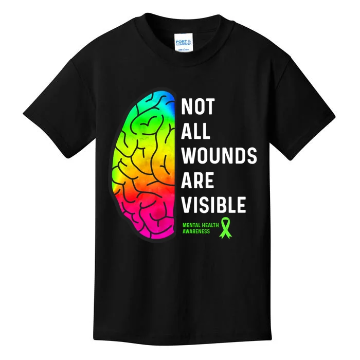 Not All Wounds Are Visible Mental Health Awareness Kids T-Shirt