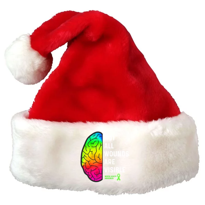 Not All Wounds Are Visible Tal Health Awareness Gift Premium Christmas Santa Hat