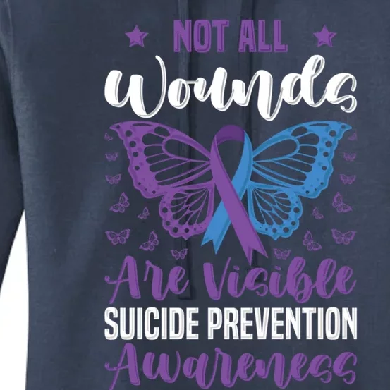 Not All Wounds Are Visible Suicide Prevention Awareness Gift Women's Pullover Hoodie