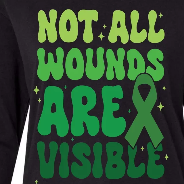 Not All Wounds Are Visible Mental Health Anxiety Womens Cotton Relaxed Long Sleeve T-Shirt