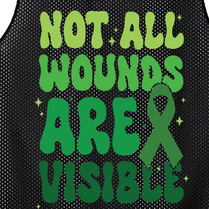 Not All Wounds Are Visible Mental Health Anxiety Mesh Reversible Basketball Jersey Tank