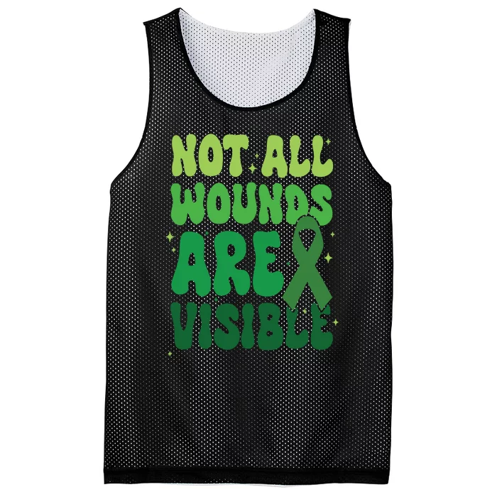 Not All Wounds Are Visible Mental Health Anxiety Mesh Reversible Basketball Jersey Tank