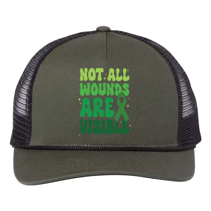 Not All Wounds Are Visible Mental Health Anxiety Retro Rope Trucker Hat Cap