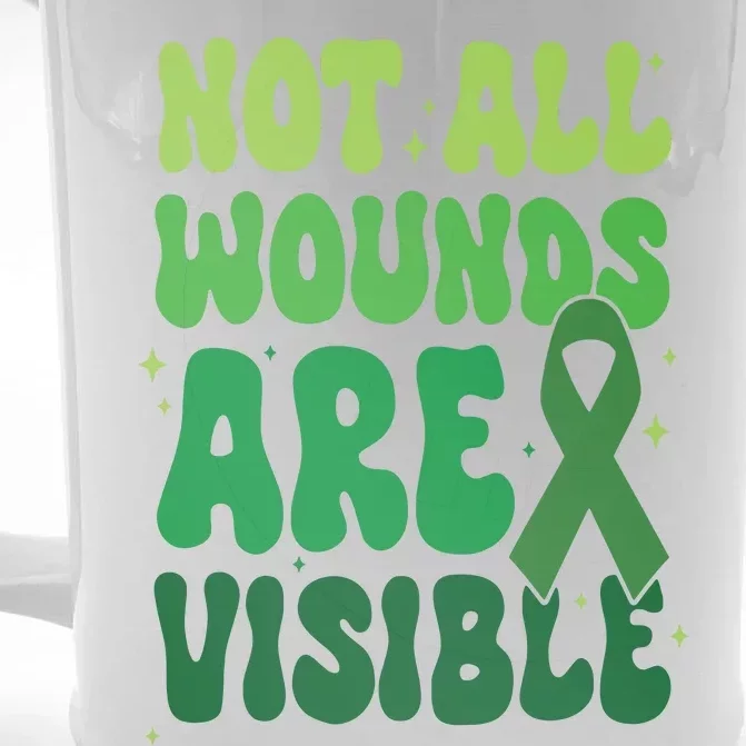 Not All Wounds Are Visible Mental Health Anxiety Front & Back Beer Stein