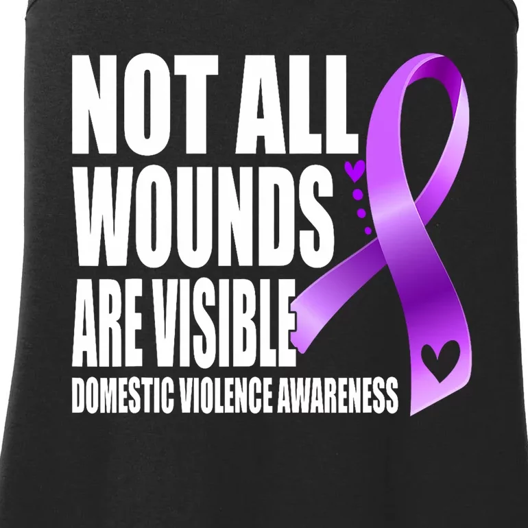 Not All Wounds Are Visible Domestic Violence Awareness Ladies Essential Tank