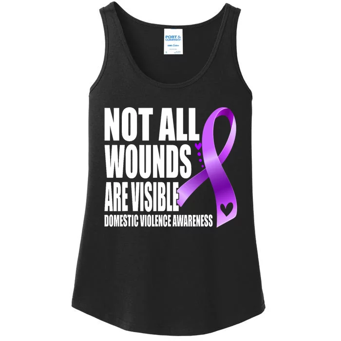 Not All Wounds Are Visible Domestic Violence Awareness Ladies Essential Tank