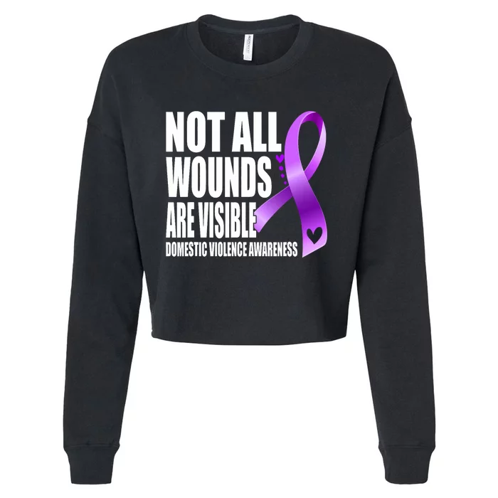 Not All Wounds Are Visible Domestic Violence Awareness Cropped Pullover Crew