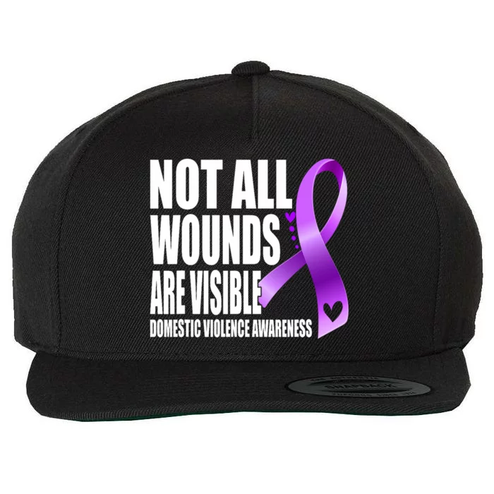 Not All Wounds Are Visible Domestic Violence Awareness Wool Snapback Cap