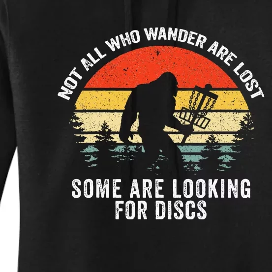 Not All Who Wander Are Lost Disc Golf Bigfoot Christmas Women's Pullover Hoodie