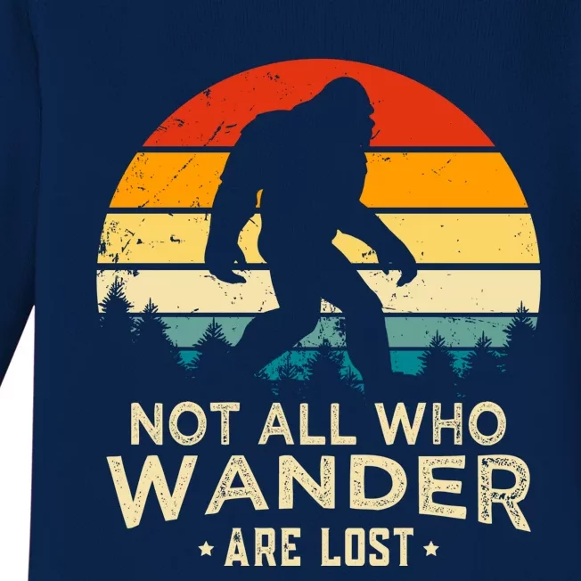 Not All Who Wander Are Lost Funny Plus Size Baby Long Sleeve Bodysuit