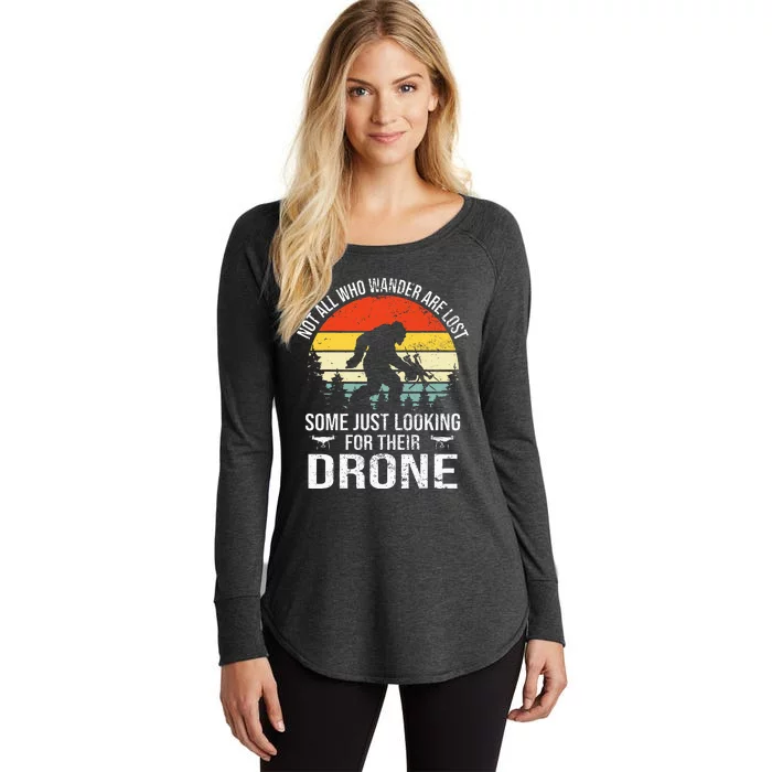 Not All Who Wander Are Lost Rc Drone Pilot Quadcopter Fpv Women's Perfect Tri Tunic Long Sleeve Shirt