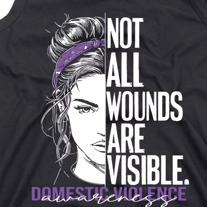 Not All Wounds Are Visible Women Domestic Violence Awareness Tank Top