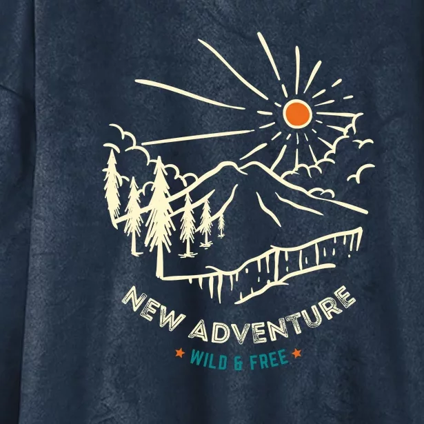 New Adventure Wild And Free Hooded Wearable Blanket