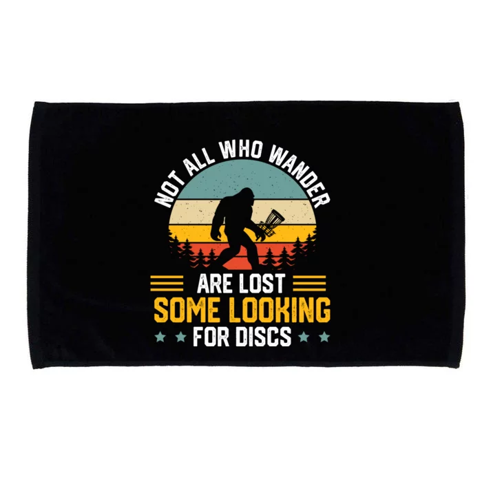 Not All Who Wander Are Lost Disc Golf Bigfoot Funny Golfing Microfiber Hand Towel