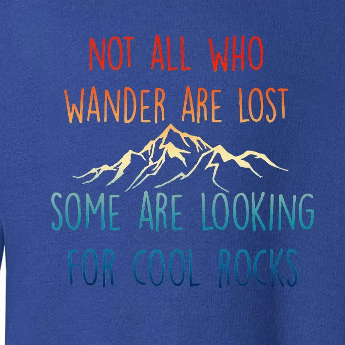 Not All Who Wander Are Lost Some Are Looking For Cool Rocks Toddler Sweatshirt