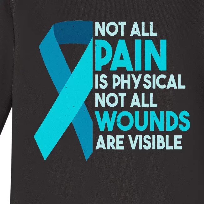 Not All Wounds Are Visible PTSD Warrior Baby Long Sleeve Bodysuit