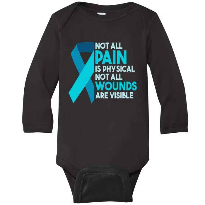 Not All Wounds Are Visible PTSD Warrior Baby Long Sleeve Bodysuit