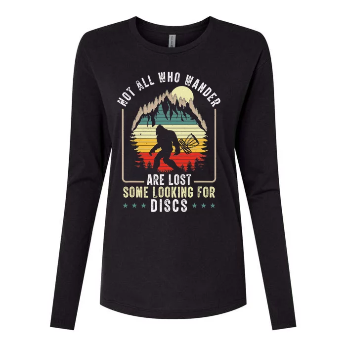 Not All Who Wander Are Lost Some Looking For Discs Bigfoot Womens Cotton Relaxed Long Sleeve T-Shirt