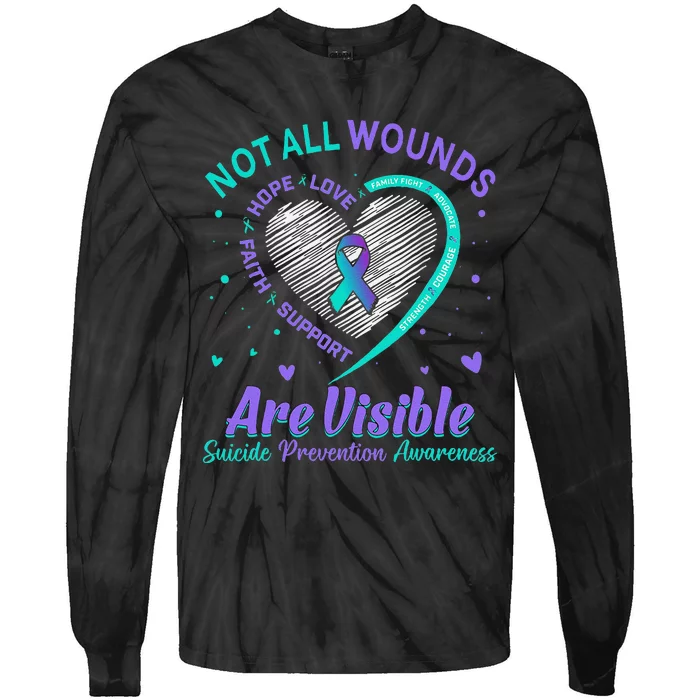 Not All Wounds Are Visible Suicide Mental Health Matters Tie-Dye Long Sleeve Shirt