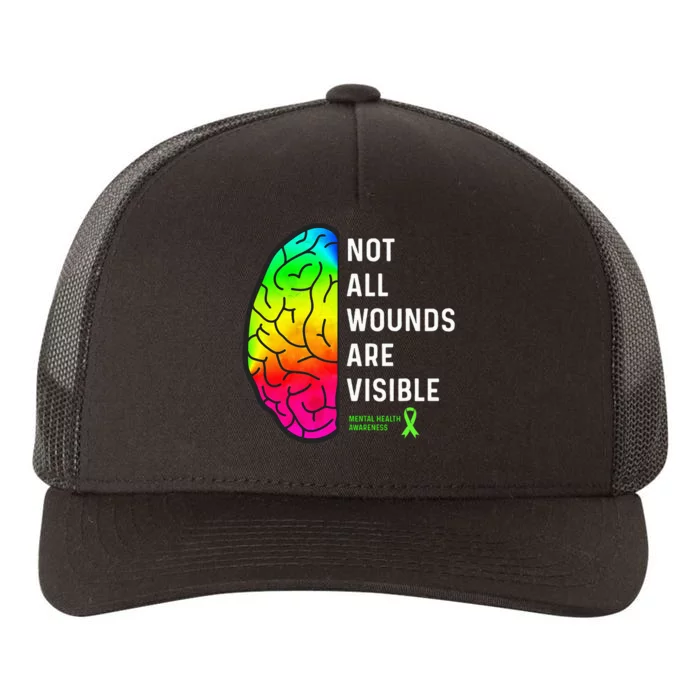 Not All Wounds Are Visible Mental Health Awareness Yupoong Adult 5-Panel Trucker Hat