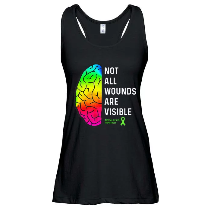 Not All Wounds Are Visible Mental Health Awareness Ladies Essential Flowy Tank