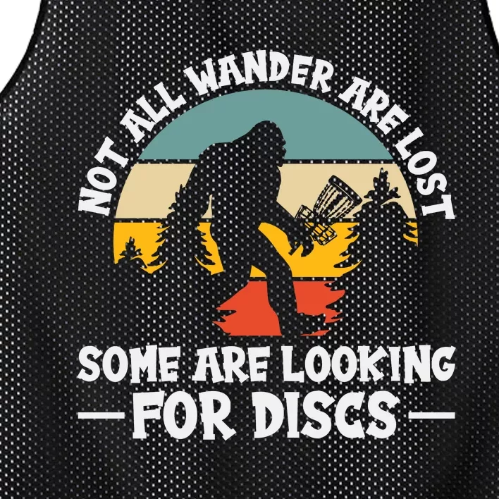 Not All Who Wander Are Lost Disc Golf Bigfoot Frisbee Player Mesh Reversible Basketball Jersey Tank