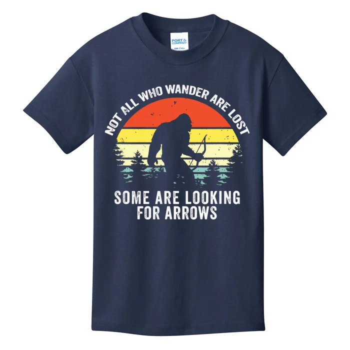 Not All Who Wander Are Lost Bigfoot Archery Bow Men Women Kids T-Shirt