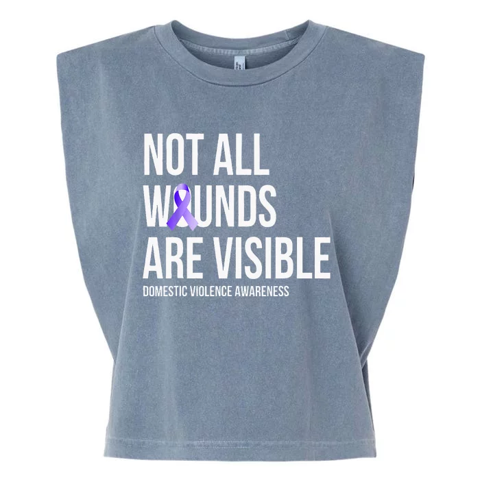 Not All Wounds Are Visible Domestic Violence Awareness Garment-Dyed Women's Muscle Tee