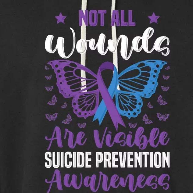 Not All Wounds Are Visible Suicide Prevention Butterfly Garment-Dyed Fleece Hoodie