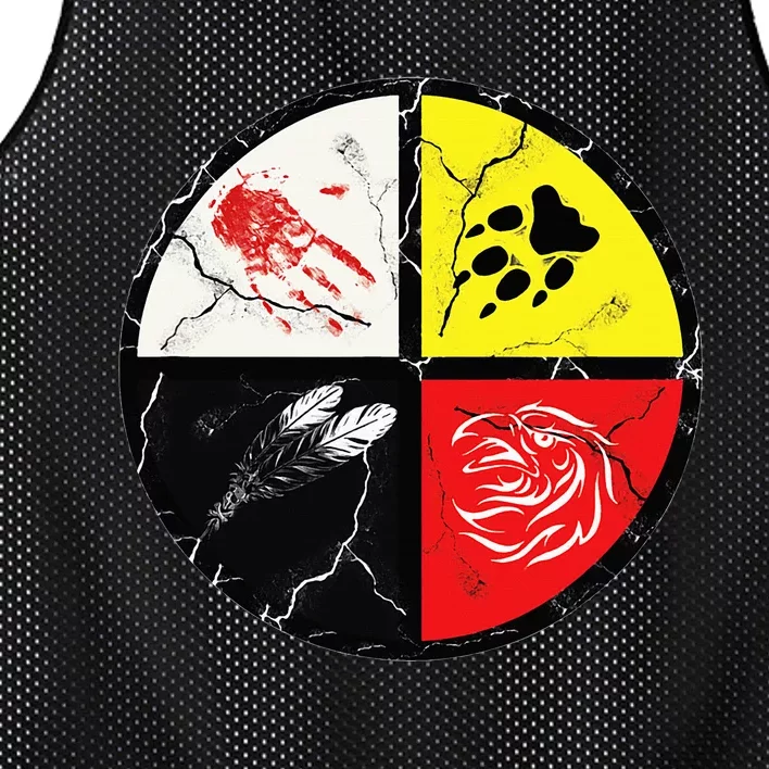 Native American Words Of The Medicine Wheel 1 Mesh Reversible Basketball Jersey Tank