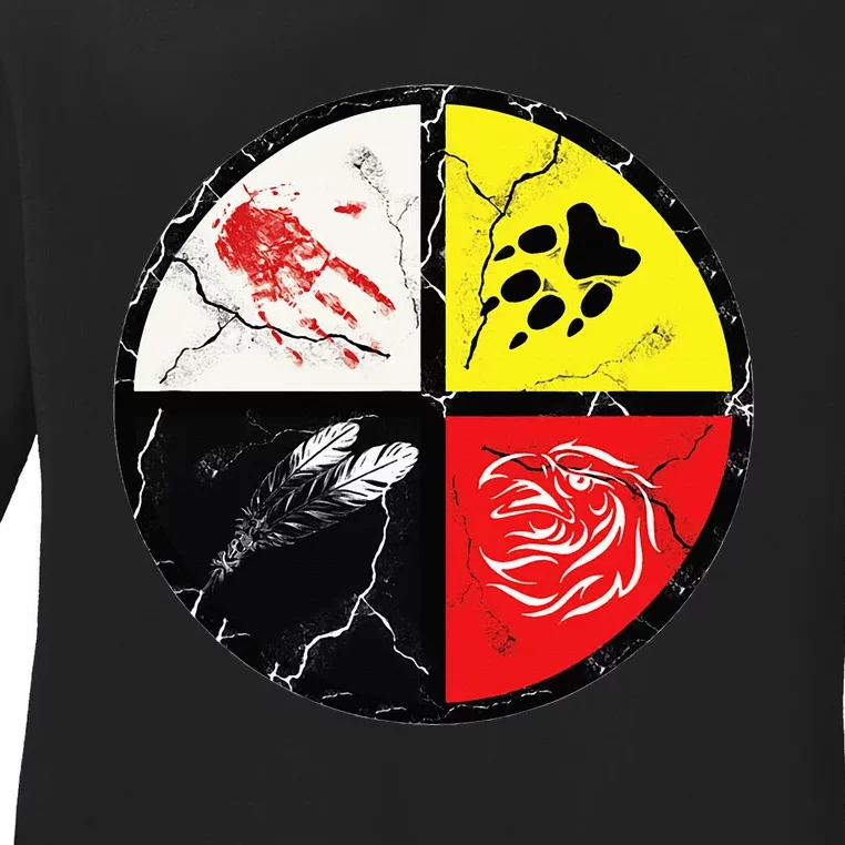 Native American Words Of The Medicine Wheel 1 Ladies Long Sleeve Shirt