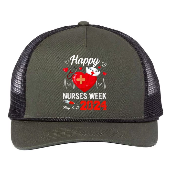 Nurse Appreciation Week Happy National Nurses Week 2024 Retro Rope Trucker Hat Cap