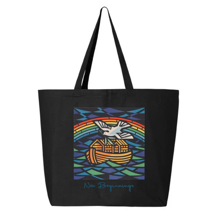 New Beginnings 1955 Noahs Ark Dove Of Peace Rainbow Art 25L Jumbo Tote