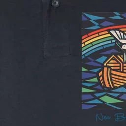 New Beginnings 1955 Noahs Ark Dove Of Peace Rainbow Art Softstyle Adult Sport Polo