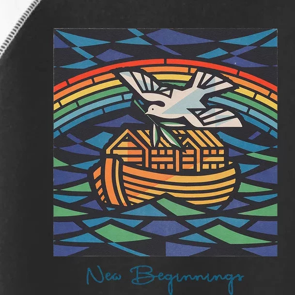 New Beginnings 1955 Noahs Ark Dove Of Peace Rainbow Art Toddler Fine Jersey T-Shirt