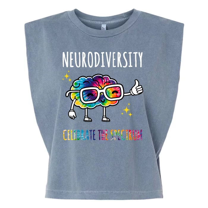 Neurodiversity Brain Autism Awareness Celebrate The Spectrum Garment-Dyed Women's Muscle Tee