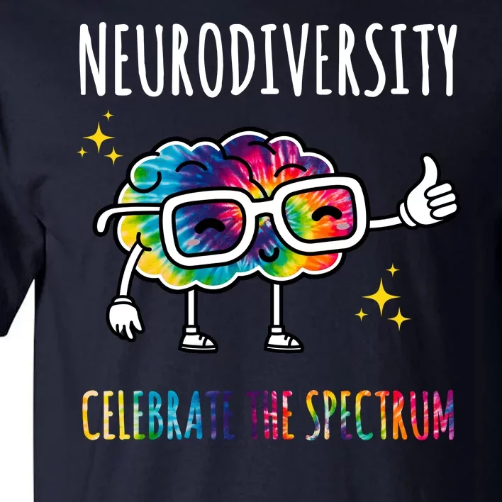 Neurodiversity Brain Autism Awareness Celebrate The Spectrum Tall T-Shirt