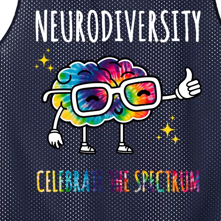 Neurodiversity Brain Autism Awareness Celebrate The Spectrum Mesh Reversible Basketball Jersey Tank