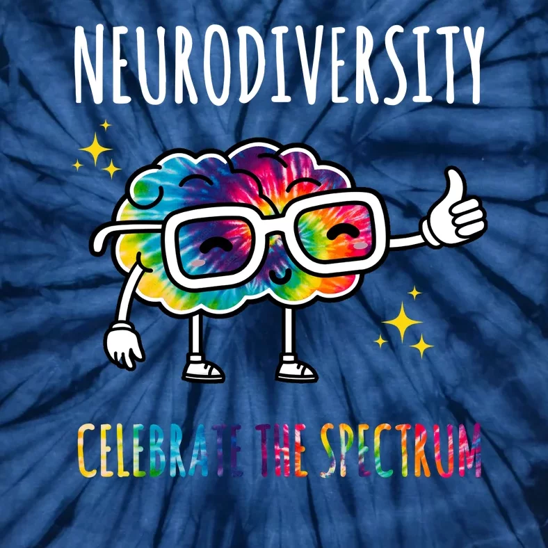 Neurodiversity Brain Autism Awareness Celebrate The Spectrum Tie-Dye T-Shirt