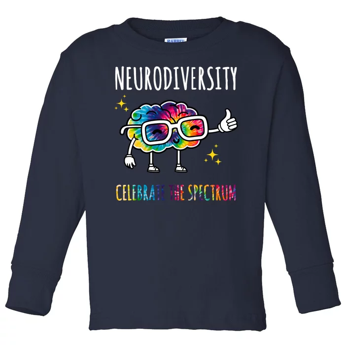 Neurodiversity Brain Autism Awareness Celebrate The Spectrum Toddler Long Sleeve Shirt