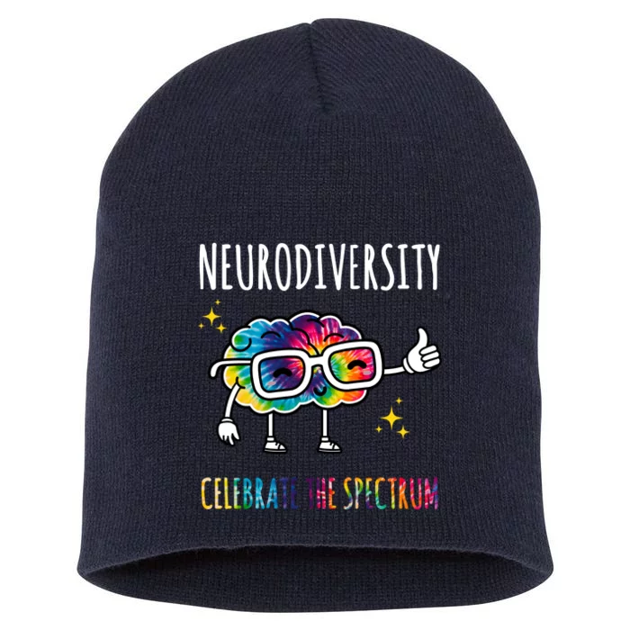 Neurodiversity Brain Autism Awareness Celebrate The Spectrum Short Acrylic Beanie